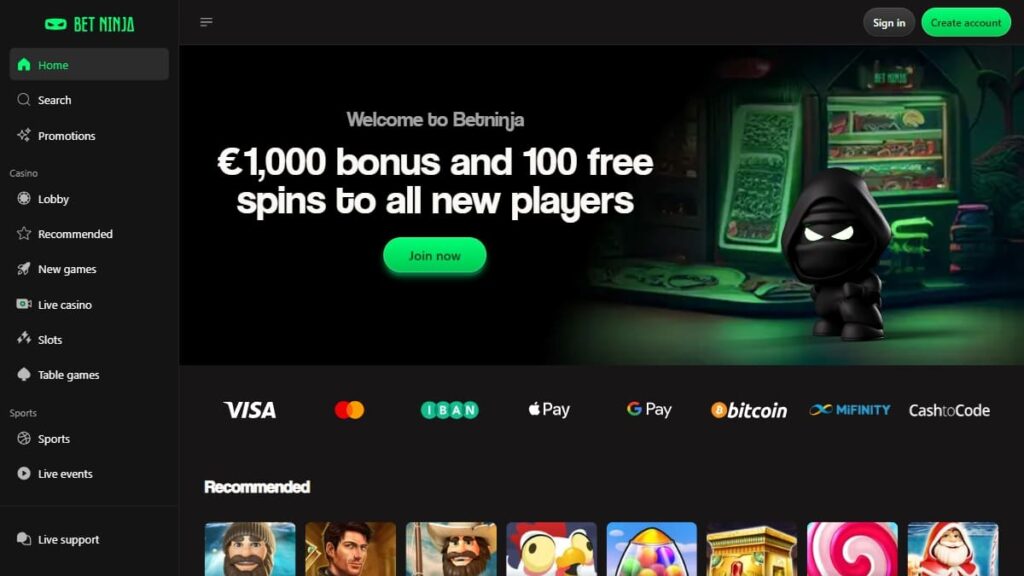 homepage van betninja online casino nederland